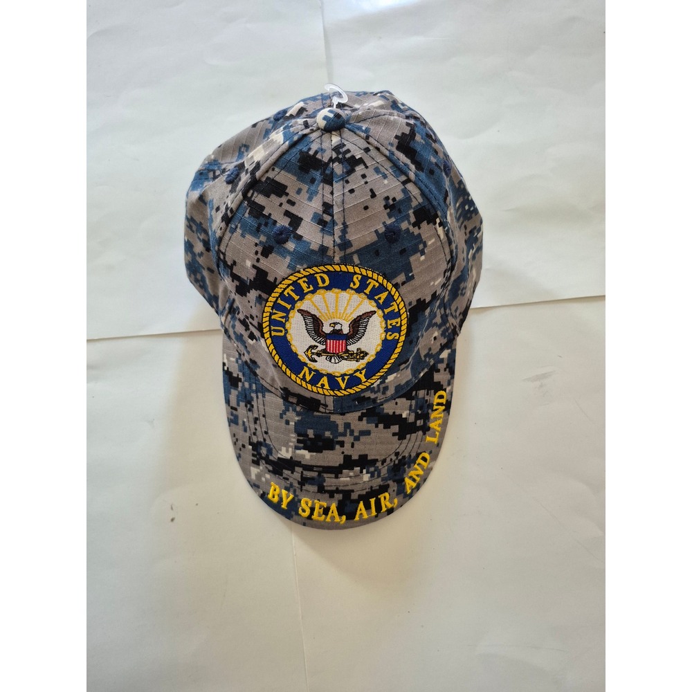 US Navy Digital Camo Hat NWU Type III Blue Camouflage Military Licensed Cap USN